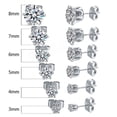 thumbnail image 1 of Pendientes de acero inoxidable con circonitas de seis garras para hombres y mujeres, pendientes pequeños con hebilla de mariposa sencilla, pendientes con clavos en forma de hueso en la oreja, 1 of 5
