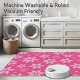 thumbnail image 5 of ODIKA 2'x3' Machine Washable Non-Slip Area Rug, Poinsettia Bloom Christmas Floral Holiday Floor Accent High Traffic Rug with Pad, Pink, 626331, 5 of 8