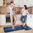 thumbnail image 6 of 2-Piece Kitchen Rugs Set Non-Slip Mats Carpet Floor for Kitchen, Bathroom (19.7"x27.6" & 19.7"x47.2") Blue Rose Pattern, 6 of 7