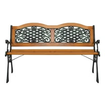 Winado 50" Slats Style Rust Resistant Hardwood Cast Iron Park Bench
