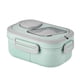 thumbnail image 1 of Bento Lunch Box with Tableware, 1200ML Lunch BoxDouble Layered 6 Compartment Bento Box, Builtin Utensil Set, LeakProof (Green), 1 of 5