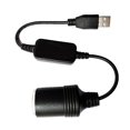 thumbnail image 3 of Car Converter Adapter Usb Port To 12v Cigarette Lighter Socket Female Power Cord, 3 of 5