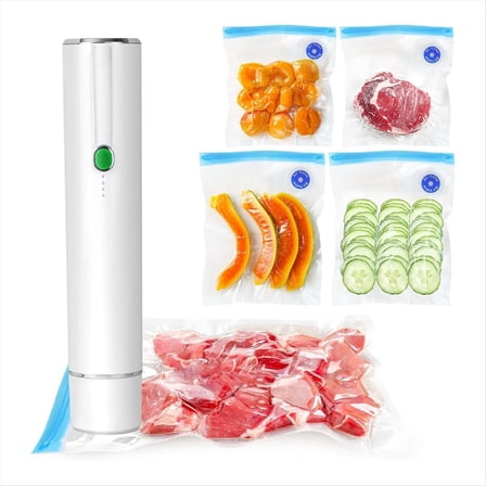 Vacuum Sealer for Food - Cordless Handheld Saver with 10 Pcs Bags, Preservation & Fresh