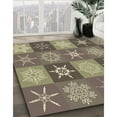 thumbnail image 3 of Ahgly Company Tapis d'Intérieur Lavable en Machine Carré Transitionnel Brun Café, 7 Pieds Carré, 3 of 7