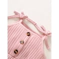 thumbnail image 6 of NZRVAWS Baby Girls Outfits Straps Solid Color Romper Headband 2Pcs Clothes Set Pink 3-6 Months, 6 of 7