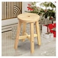 thumbnail image 2 of Wooden Stool, Solid Wood Round Stools (Round 18" H), 2 of 9