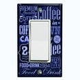 thumbnail image 1 of Metal Light Switch Wall Plate Outlet Cover (Coffee Shop Cafe Restaurant Sign Blue White - Single Rocker), 1 of 2
