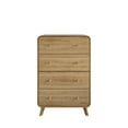 thumbnail image 3 of Castle Place Mid-Century 4 Drawer Wooden Dresser, Light Oak, 3 of 7