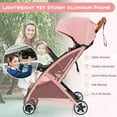 thumbnail image 5 of Infans Lightweight Baby Stroller Aluminium Frame w/ Net for Travel Pink, 5 of 5