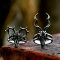 thumbnail image 2 of HOOUN Couple Horn Ram Skull Wedding Ring Stainless Steel Gothic Special Promise Ring-9-Style B, 2 of 5
