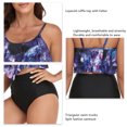 thumbnail image 3 of Traje De Baño Para Mujer, Traje De Baño Con Volantes De Moda Para Mujer Con Estampado Transpirable De Doble Capa Para Nadar Mgaxyff Top Tie Dye Morado Shorts Negros XXL, 3 of 5