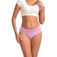 thumbnail image 2 of INNERSY Seamless Cotton Underwear for Women Semi Coverage Bikini Hipster Panties 3 Pack(S,Light), 2 of 8