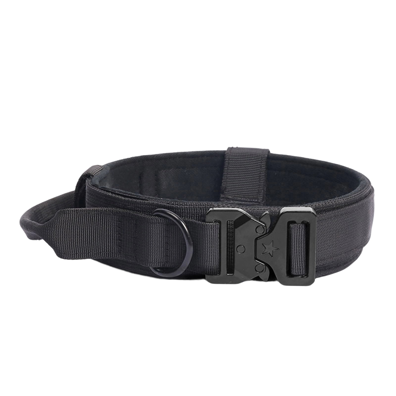 Large Dog Collars, Heavy Duty Dog Collar, Dog CollarwithHandle, Quick Release Buckle, Dog Collar Metal Buckle, Nylon Padded Dog Collar, Dog Training, 2inWidth, Xl Size, Black,