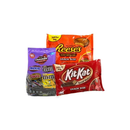 Hershey's and Mars Snack-Size Chocolate Party Assortment, 69.3 oz, 3 Pack
