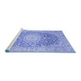 thumbnail image 2 of Ahgly Company Machine Washable Indoor Rectangle Medallion Blue Traditional Area Rugs, 5' x 8', 2 of 4