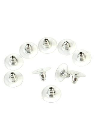  Bullet Clutch Earring Backs with Pad,150Pcs Clear