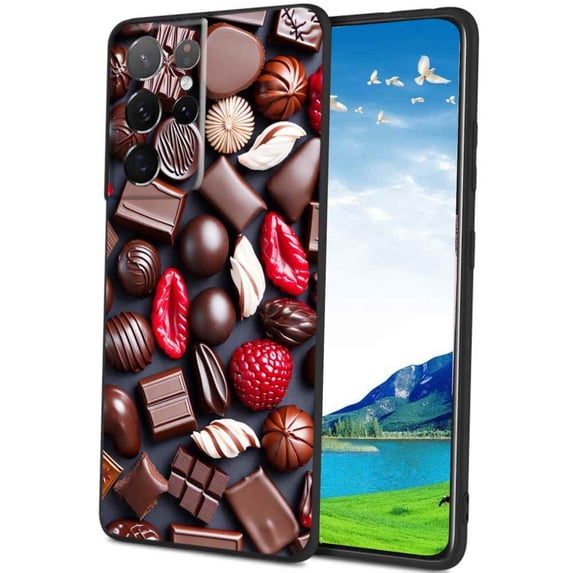 Compatible with Samsung Galaxy S23 Ultra Phone Case, Chocolate-7 Case Silicone Protective for Teen Girl Boy Case for Samsung Galaxy S23 Ultra