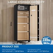 TigerKing 17.6 Cu.ft Extra Large Home Safe, Heavy Duty Digital Security Safe with Touchscreen Keypad, 235lb Solid Steel, 6 Locking Bolts for Home Office, Black