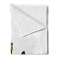 thumbnail image 2 of Green Soft Flannel Fleece Throw Blanket, 3 Vibrant Butterflies on White Backdrop Spring Nature, Cozy Plush for Indoor and Outdoor Use, 50" x 60", Lime Green Fern Green, by Ambesonne, 2 of 5