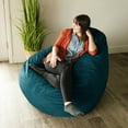thumbnail image 4 of Big Joe Lotus Foam Filled Teardrop Bean Bag Chair with Removable Cover, Teal Plush, Soft Polyester, 4 feet Big, 4 of 10