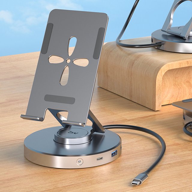 Estación De Acoplamiento Usb C Soporte giratorio de estación de acoplamiento USB C 4k/60Hz para Steam Deck (V269 6 en 1)