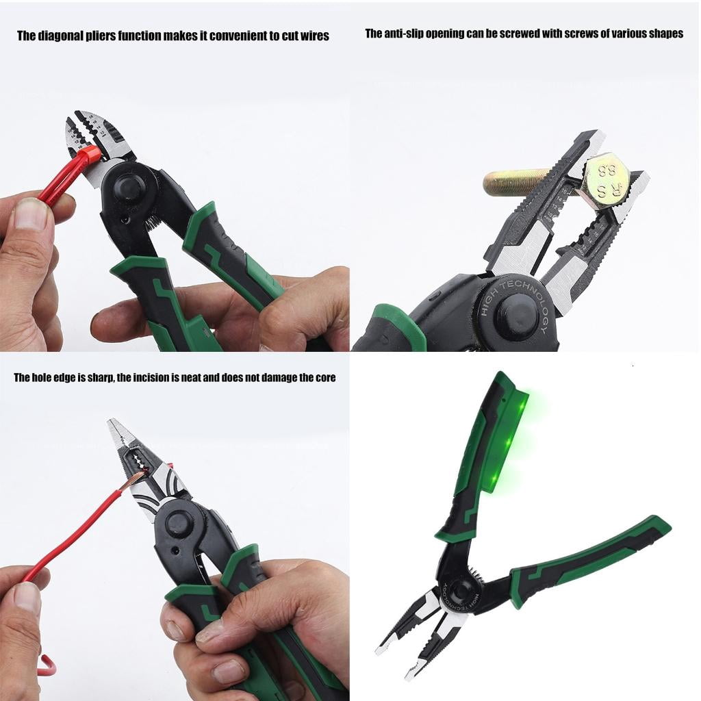 CEORPER Professional Interchangeable Head Wire Stripper Built In Voltage Detection Function