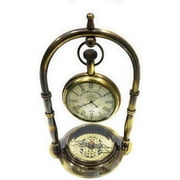 NauticalMart nautical desk maritime brass compass with (Antique Finish) - desktop