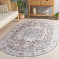 thumbnail image 2 of SAFAVIEH Arizona Robina Oriental Machine Washable Area Rug, Taupe/Beige, 5' x 8' Oval, 2 of 13