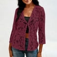 thumbnail image 7 of Lace Cardigans for Women Elegant 3/4 Sleeve Cardigans Lightweight Ladies Open Front Summer Cardigan Business Office Casual Bolero Shrug Womens Blouses for Dress Evening Party Wedding Daily Wine M, 7 of 7