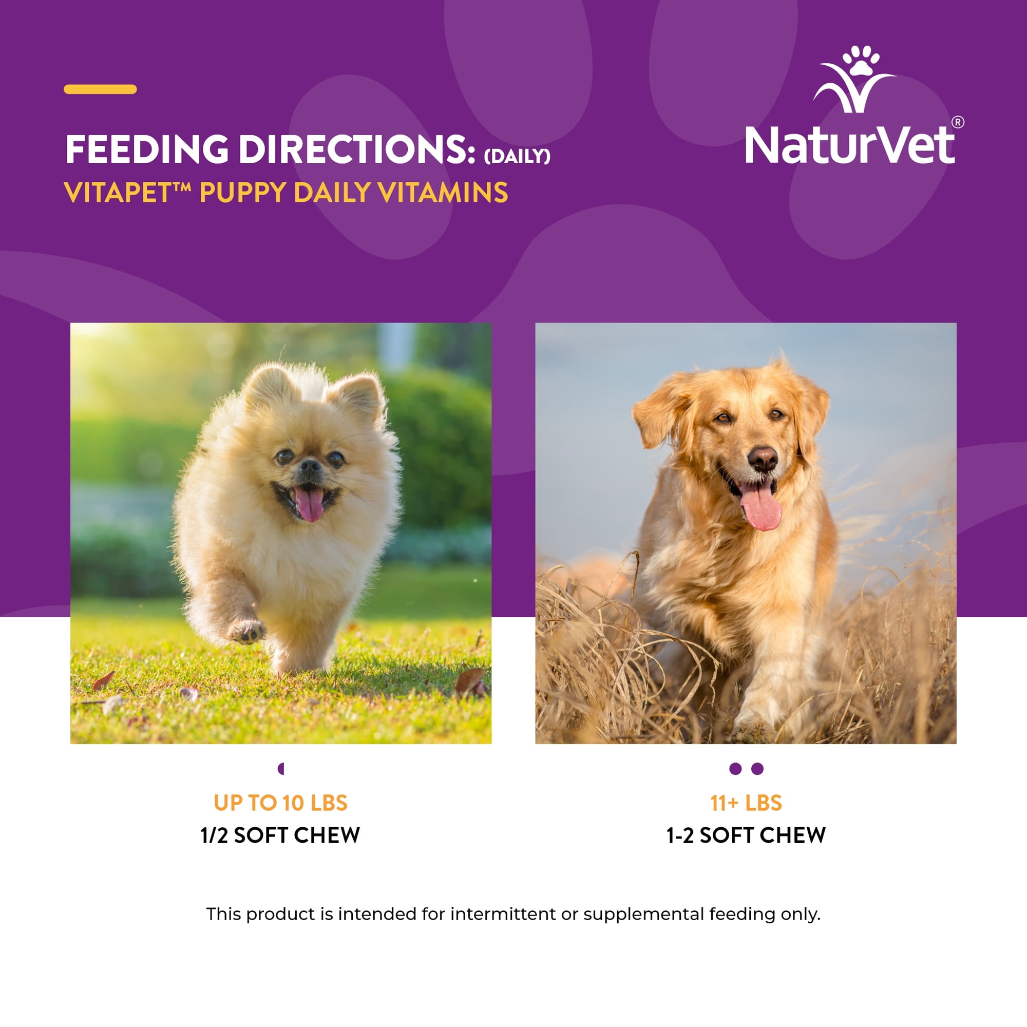 NaturVet – VitaPet Puppy Daily Vitamins for Dogs – Plus Breath Aid – Specifically Formulated to Provide Puppies with Essential Vitamins, Minerals, Amino Acids & Fatty Acids – 70ct Soft Chew