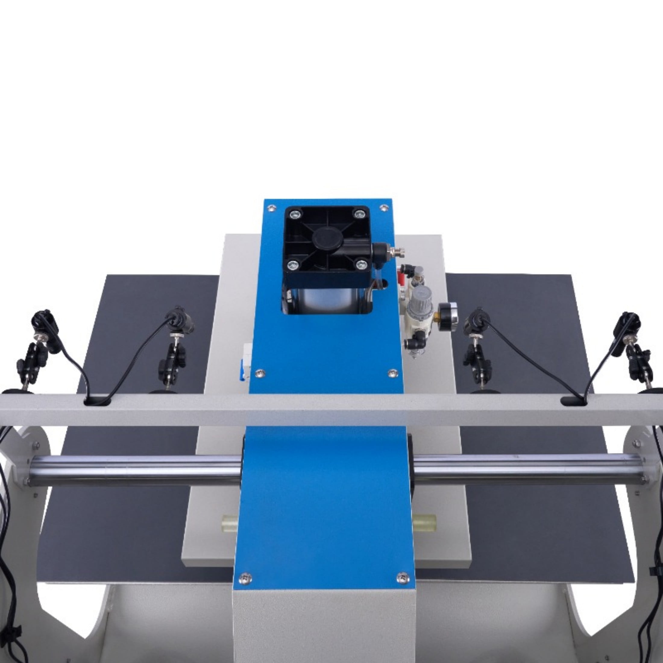 16x24 pneumatic sliding dual-platen heat press with infrared positioning and built-in air compressor