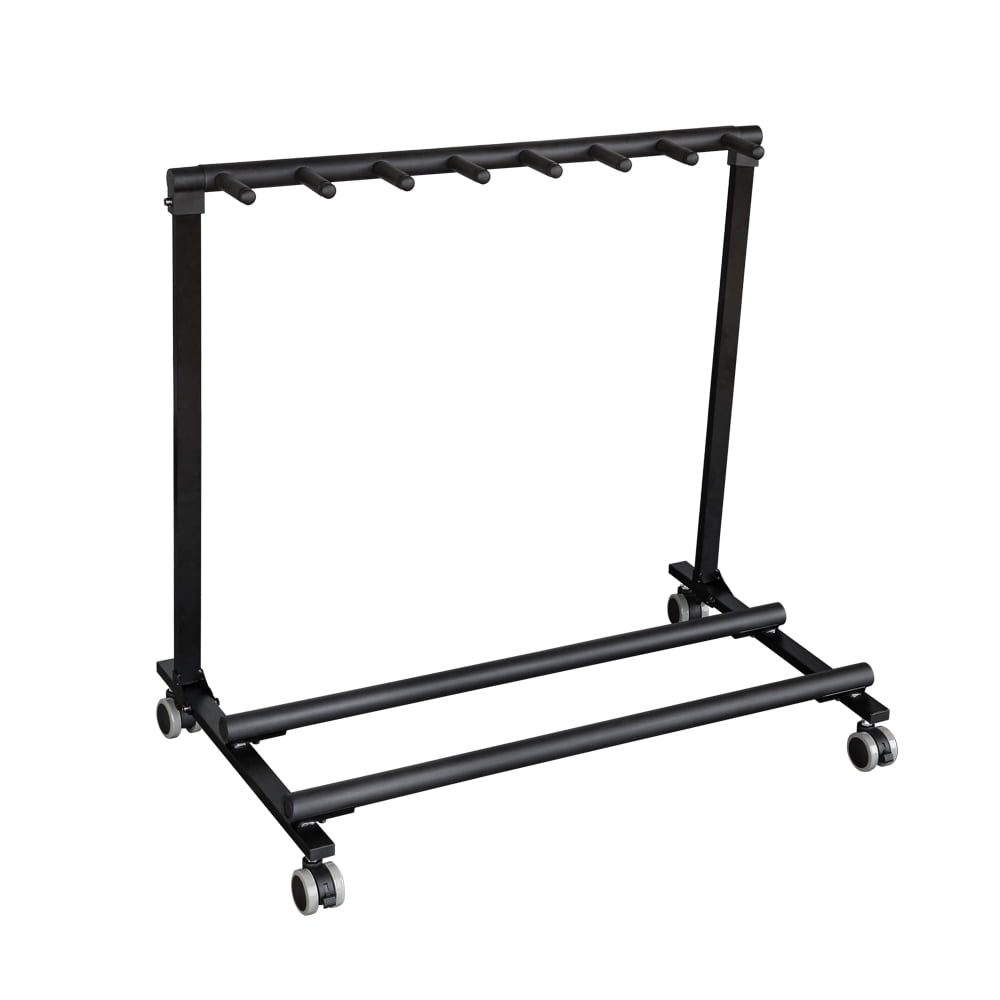 Guitar Stand Rack For Multiple Guitars, 7 Holder Metal Guitar Stand With Wheels, Movable Guitar Rack For Classical Acoustic, Electric, Ukulele, Bass Guitar, Violin