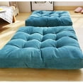 thumbnail image 2 of Square Thicken Floor Cushion,Cotton Linen Thick Meditation Pillow ,21x21 Inch,Turquoise, 2 of 7