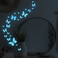 thumbnail image 1 of Calcomanías de pared de mariposas luminosas, arte de pared colorido, decoración de mariposas, calcomanías de pared que brillan en la oscuridad para dormitorio de niños y niñas, 1 of 5