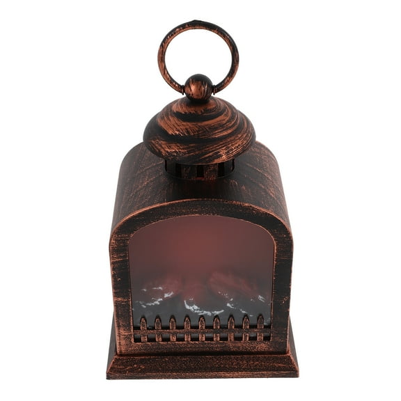 RUNROTOO 1Set Festive Atmosphere Creation Hanging Fireplace Lantern for Indoor 11.8X5.9X4.6in