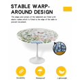 thumbnail image 2 of nqOlkjepod Spring Floral Round Tablecloth, Fitted Table Cover with Elastic for 36"-44" Round Tables, Pastoral Flower Summer Botanical Watercolor Table Cloth Dinning Party Waterproof Tablecloths, 2 of 6