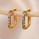 thumbnail image 2 of Pendientes de circón de colores para mujer, aretes de acero inoxidable chapados en oro, joyería estética de lujo para fiesta, tendencia 2023, 2 of 4