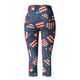 thumbnail image 5 of Pimfylm Yoga Pants with Pockets for Women Capri Leggings Tights Compression Yoga Running Fitness American 4Th of July Print Pants for Gym(Blue,3XL), 5 of 5