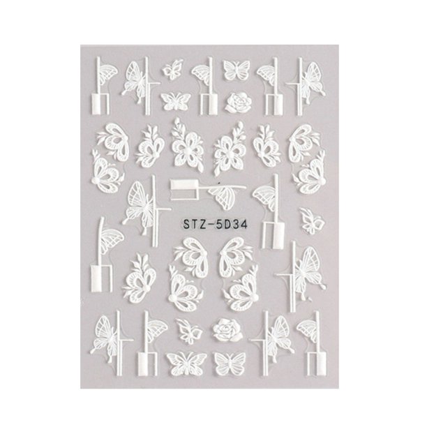 6pcs pegatina de uñas 5D CAMELLIA pegatina de uñas para uñas de acrílico decoración de diseño