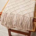 thumbnail image 3 of ModernlyBasic Knitted Throw Blanket, 50 x 60 Inch, Warm & Cozy Decorative Throw Blankets with Tassels, Fancy Throw Blankets for Couch, Textured Solid Soft Knit Blanket - Beige, 3 of 7