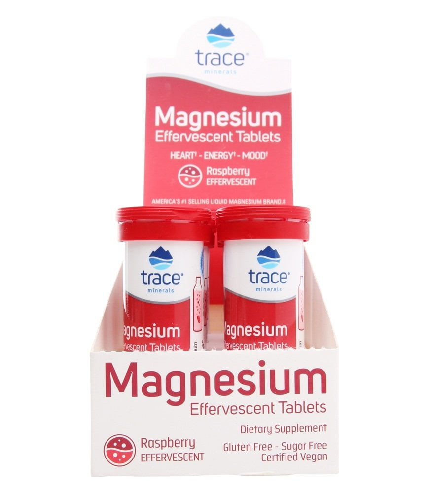 Trace Minerals Research - Magnesium Effervescent Tablets Raspberry - 8  Tubes - Walmart.com