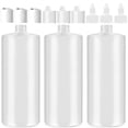 thumbnail image 1 of Botellas de plástico Bar5F, 1 litro (33.8 oz), paquete de 3 con 9 tapas, sin BPA, 1 of 6