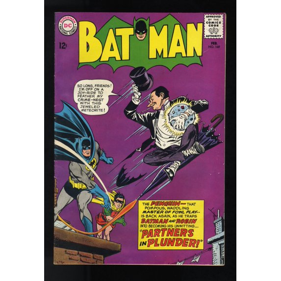 Batman #169 FN/VF 7.0 2nd Silver Age Appearance Penguin! Win Mortimer Art! Comic Book