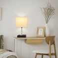 thumbnail image 3 of Usb Desk Lamp Multifunctional Bedside Desk Lamp With 2 Ac Outlets 3 Usb Charging Ports and Wooden Cell Phone Stand Storage Rack Perfect For Bedroom, Guest Room, Office, 3 of 3
