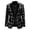 Black, variant on Men's Plaid Blazer Checkered Suit Jacket Casual Sport Coat Notch Lapel Jacket Two-Button Blazer Polyester Wedding Blazer Sizes M-2XL