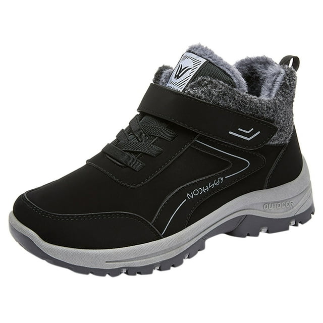 NOKIO Bottes d'Hiver Imperméables pour Femmes, Doublées en Peluche, Chaussures de Neige, Semelle Antidérapante à Traction, Confort par Temps Froid, Bout Rond, Fermeture, Chaussures d'Extérieur