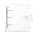 thumbnail image 1 of Uxcell Mini Binder Cover, 4.3 Inch Clear Binder Protector 3 Ring Refillable Notebook Binder with Snap Button for Photo Scrapbook Journal Ledger, White, 1 of 7