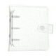 thumbnail image 1 of Cubierta de mini carpeta Uxcell, protector de carpeta transparente de 4.3 pulgadas, carpeta de anillas recargable con botón a presión para álbum de fotos, diario, libro de cuentas, blanco, 1 of 7