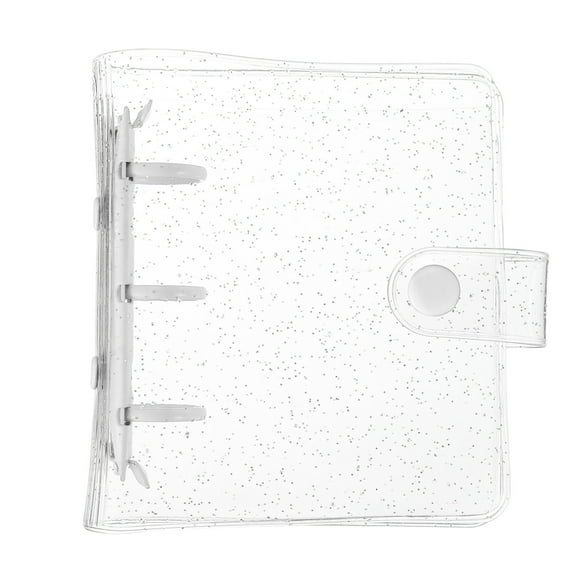 Uxcell Mini Binder Cover, 4.3 Inch Clear Binder Protector 3 Ring Refillable Notebook Binder with Snap Button for Photo Scrapbook Journal Ledger, White