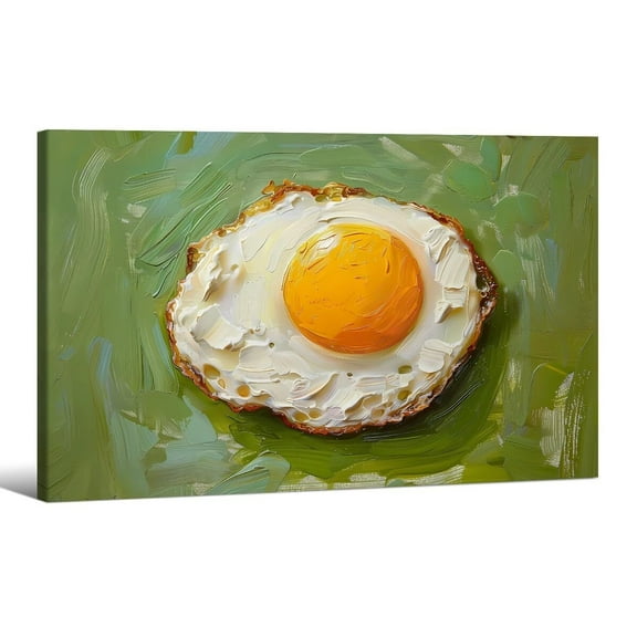 Fried Egg Food Wall Art Retro Kitchen Canvas Posters Vintage Dining Room Oil Painting Prints Restaurant Home Bar Wall Decor